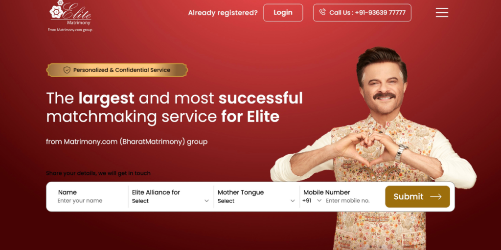 personalized elite matrimony service